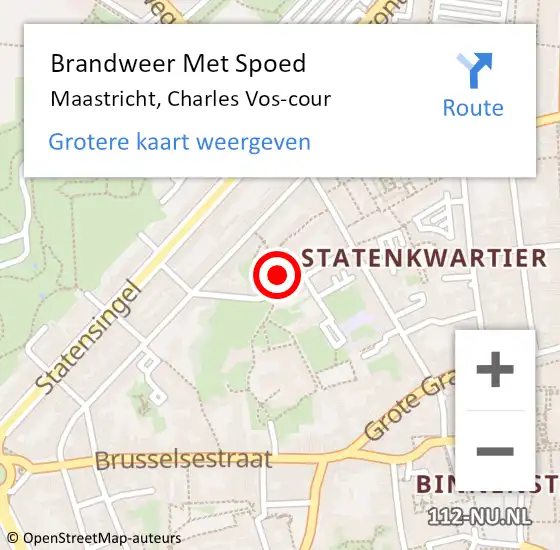 Locatie op kaart van de 112 melding: Brandweer Met Spoed Naar Maastricht, Charles Vos-cour op 24 november 2024 13:05