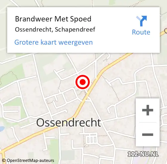 Locatie op kaart van de 112 melding: Brandweer Met Spoed Naar Ossendrecht, Schapendreef op 24 november 2024 13:08