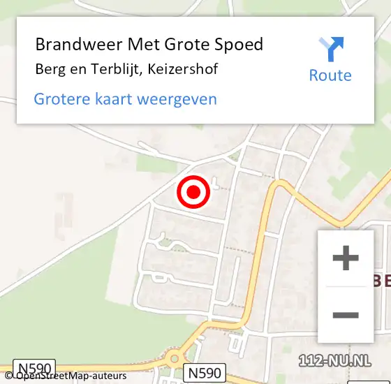 Locatie op kaart van de 112 melding: Brandweer Met Grote Spoed Naar Berg en Terblijt, Keizershof op 24 november 2024 13:17