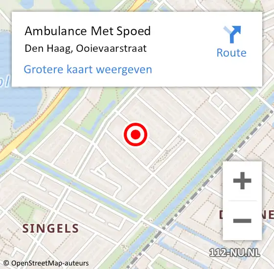 Locatie op kaart van de 112 melding: Ambulance Met Spoed Naar Den Haag, Ooievaarstraat op 24 november 2024 13:24