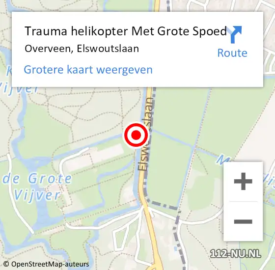 Locatie op kaart van de 112 melding: Trauma helikopter Met Grote Spoed Naar Overveen, Elswoutslaan op 24 november 2024 14:00