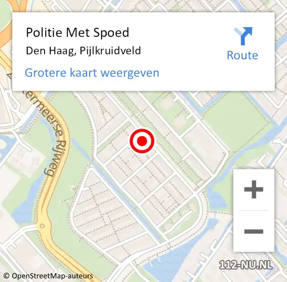 Locatie op kaart van de 112 melding: Politie Met Spoed Naar Den Haag, Pijlkruidveld op 24 november 2024 14:23