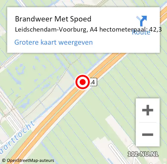 Locatie op kaart van de 112 melding: Brandweer Met Spoed Naar Leidschendam-Voorburg, A4 hectometerpaal: 42,3 op 24 november 2024 14:33