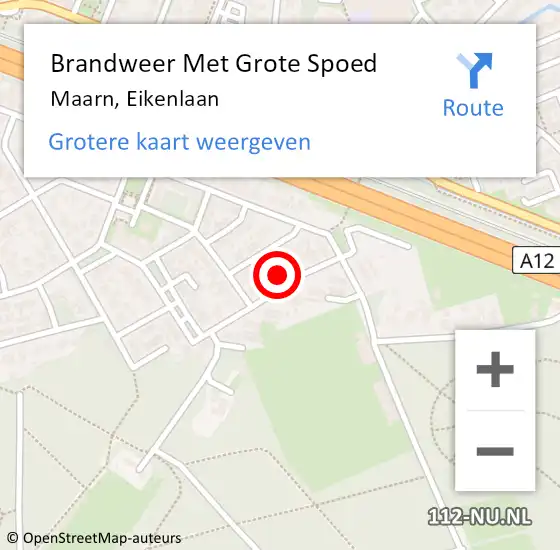 Locatie op kaart van de 112 melding: Brandweer Met Grote Spoed Naar Maarn, Eikenlaan op 24 november 2024 14:49