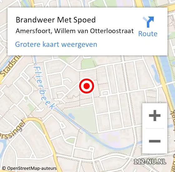 Locatie op kaart van de 112 melding: Brandweer Met Spoed Naar Amersfoort, Willem van Otterloostraat op 24 november 2024 15:04