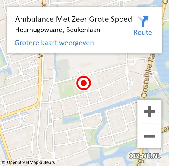 Locatie op kaart van de 112 melding: Ambulance Met Zeer Grote Spoed Naar Heerhugowaard, Beukenlaan op 24 november 2024 15:19