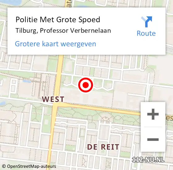 Locatie op kaart van de 112 melding: Politie Met Grote Spoed Naar Tilburg, Professor Verbernelaan op 24 november 2024 15:51