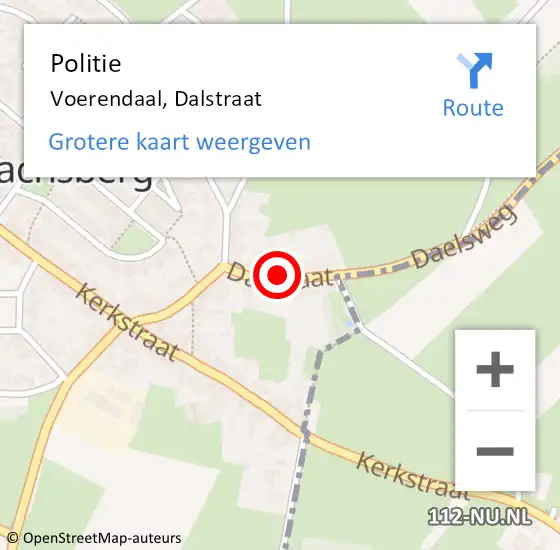 Locatie op kaart van de 112 melding: Politie Voerendaal, Dalstraat op 24 november 2024 16:09