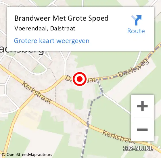 Locatie op kaart van de 112 melding: Brandweer Met Grote Spoed Naar Voerendaal, Dalstraat op 24 november 2024 16:09