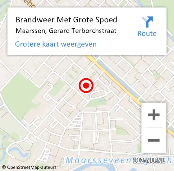 Locatie op kaart van de 112 melding: Brandweer Met Grote Spoed Naar Maarssen, Gerard Terborchstraat op 24 november 2024 16:12