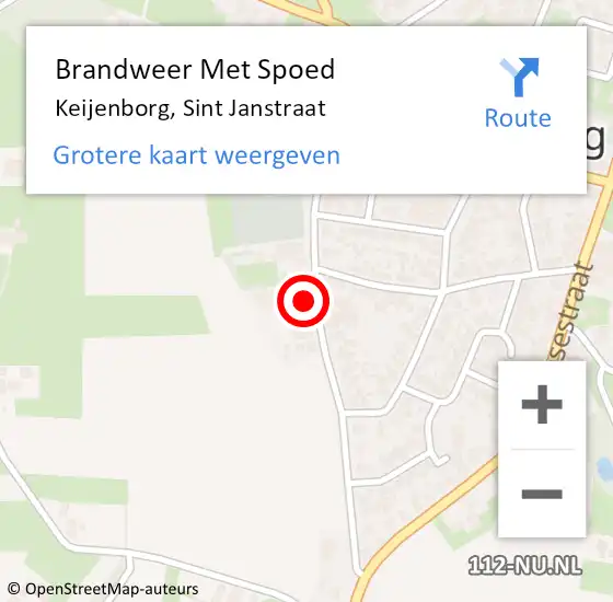 Locatie op kaart van de 112 melding: Brandweer Met Spoed Naar Keijenborg, Sint Janstraat op 24 november 2024 16:33