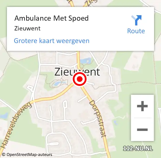 Locatie op kaart van de 112 melding: Ambulance Met Spoed Naar Zieuwent op 24 november 2024 16:37