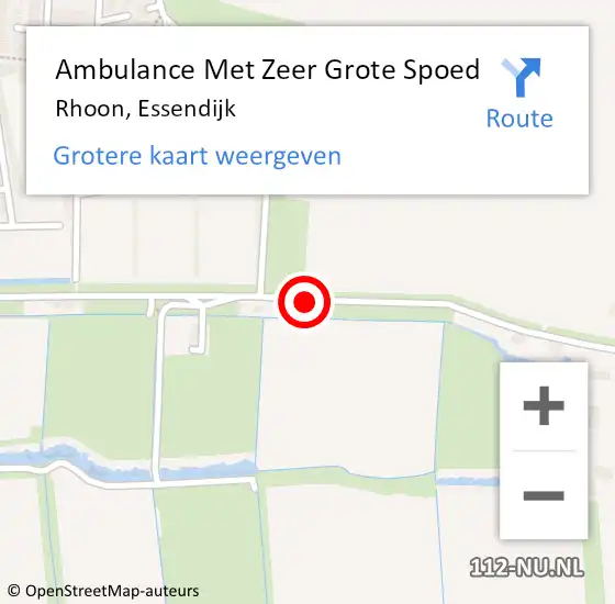 Locatie op kaart van de 112 melding: Ambulance Met Zeer Grote Spoed Naar Rhoon, Essendijk op 24 november 2024 16:42