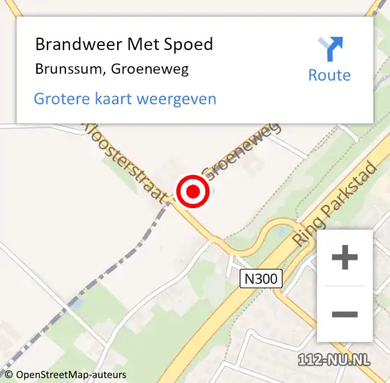 Locatie op kaart van de 112 melding: Brandweer Met Spoed Naar Brunssum, Groeneweg op 24 november 2024 16:45