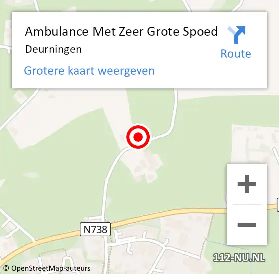 Locatie op kaart van de 112 melding: Ambulance Met Zeer Grote Spoed Naar Deurningen op 24 november 2024 16:54