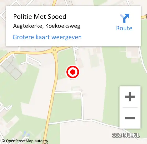 Locatie op kaart van de 112 melding: Politie Met Spoed Naar Aagtekerke, Koekoeksweg op 24 november 2024 17:53