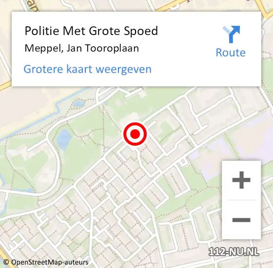 Locatie op kaart van de 112 melding: Politie Met Grote Spoed Naar Meppel, Jan Tooroplaan op 24 november 2024 17:55