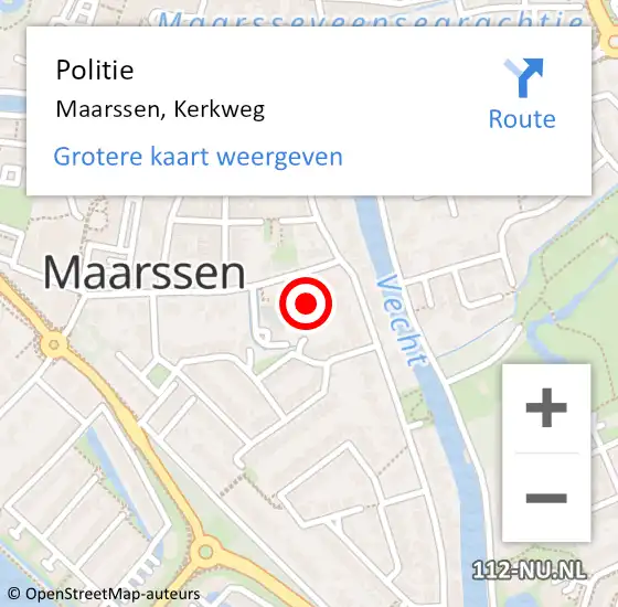 Locatie op kaart van de 112 melding: Politie Maarssen, Kerkweg op 24 november 2024 18:09