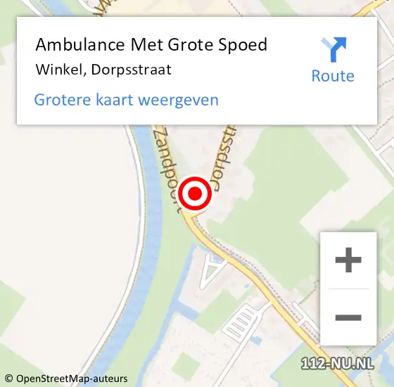 Locatie op kaart van de 112 melding: Ambulance Met Grote Spoed Naar Winkel, Dorpsstraat op 24 november 2024 18:24