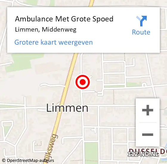 Locatie op kaart van de 112 melding: Ambulance Met Grote Spoed Naar Limmen, Middenweg op 24 november 2024 18:34