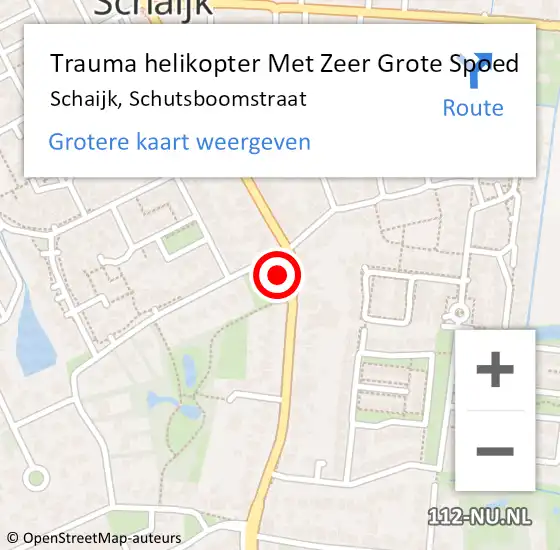 Locatie op kaart van de 112 melding: Trauma helikopter Met Zeer Grote Spoed Naar Schaijk, Schutsboomstraat op 24 november 2024 18:36