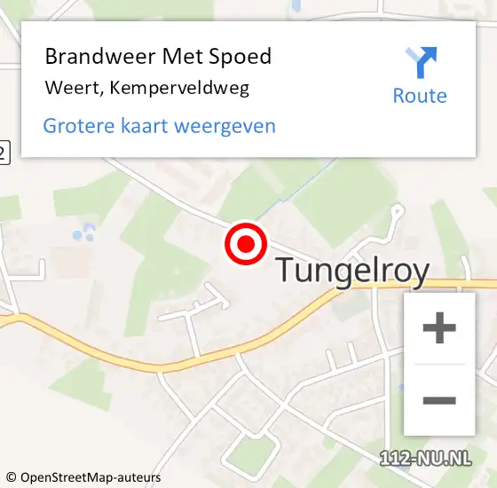 Locatie op kaart van de 112 melding: Brandweer Met Spoed Naar Weert, Kemperveldweg op 24 november 2024 18:45