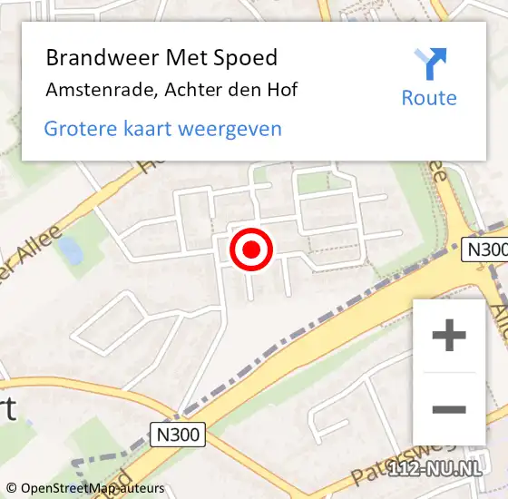 Locatie op kaart van de 112 melding: Brandweer Met Spoed Naar Amstenrade, Achter den Hof op 24 november 2024 18:46