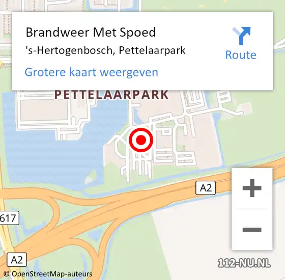 Locatie op kaart van de 112 melding: Brandweer Met Spoed Naar 's-Hertogenbosch, Pettelaarpark op 24 november 2024 19:17