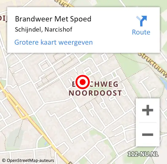 Locatie op kaart van de 112 melding: Brandweer Met Spoed Naar Schijndel, Narcishof op 24 november 2024 19:25