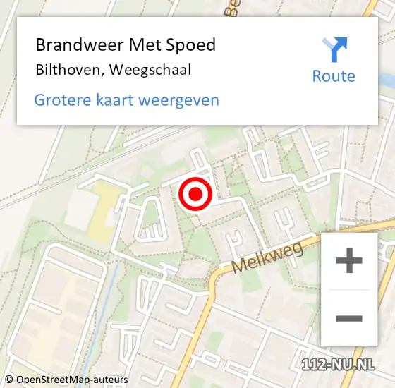 Locatie op kaart van de 112 melding: Brandweer Met Spoed Naar Bilthoven, Weegschaal op 24 november 2024 19:31