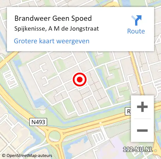 Locatie op kaart van de 112 melding: Brandweer Geen Spoed Naar Spijkenisse, A M de Jongstraat op 24 november 2024 19:56