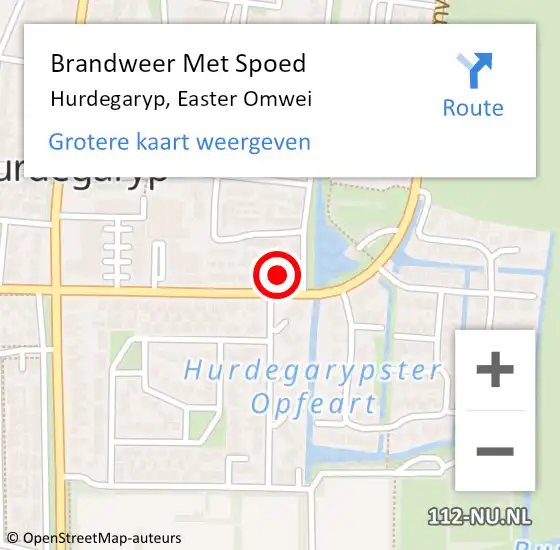 Locatie op kaart van de 112 melding: Brandweer Met Spoed Naar Hurdegaryp, Easter Omwei op 24 november 2024 20:12