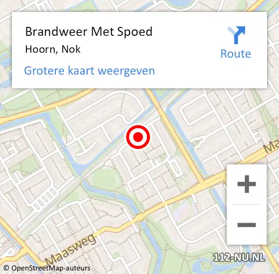 Locatie op kaart van de 112 melding: Brandweer Met Spoed Naar Hoorn, Nok op 24 november 2024 20:28