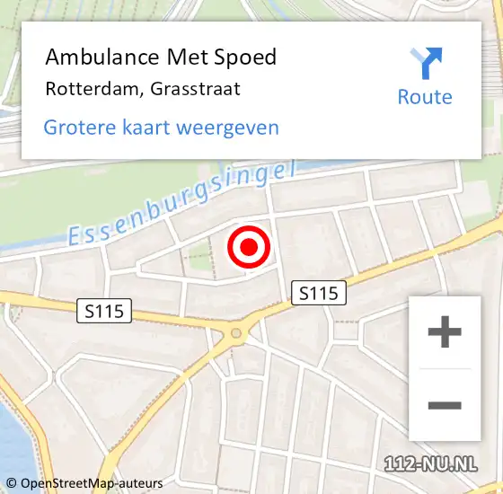 Locatie op kaart van de 112 melding: Ambulance Met Spoed Naar Rotterdam, Grasstraat op 24 november 2024 20:46