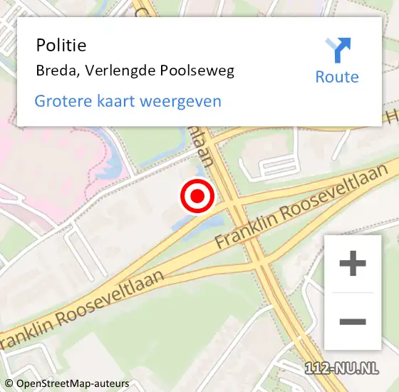 Locatie op kaart van de 112 melding: Politie Breda, Verlengde Poolseweg op 24 november 2024 21:16