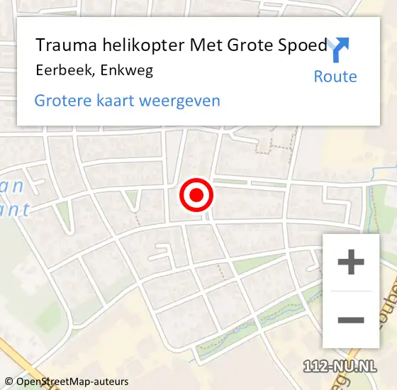 Locatie op kaart van de 112 melding: Trauma helikopter Met Grote Spoed Naar Eerbeek, Enkweg op 24 november 2024 21:23