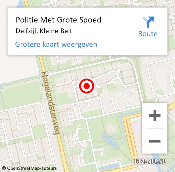 Locatie op kaart van de 112 melding: Politie Met Grote Spoed Naar Delfzijl, Kleine Belt op 24 november 2024 21:40