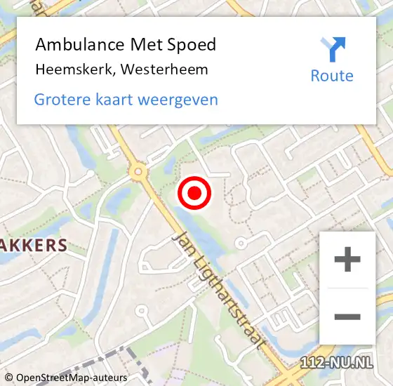 Locatie op kaart van de 112 melding: Ambulance Met Spoed Naar Heemskerk, Westerheem op 24 november 2024 21:50