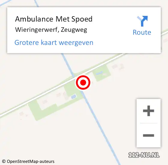 Locatie op kaart van de 112 melding: Ambulance Met Spoed Naar Wieringerwerf, Zeugweg op 24 november 2024 21:54