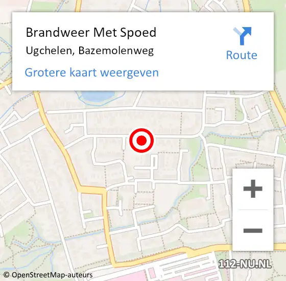 Locatie op kaart van de 112 melding: Brandweer Met Spoed Naar Ugchelen, Bazemolenweg op 24 november 2024 22:33