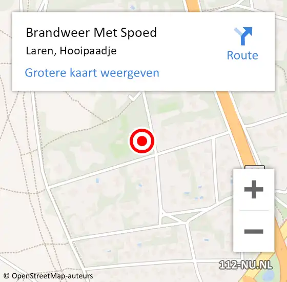 Locatie op kaart van de 112 melding: Brandweer Met Spoed Naar Laren, Hooipaadje op 24 november 2024 23:30