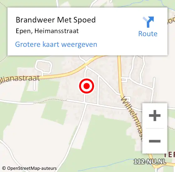 Locatie op kaart van de 112 melding: Brandweer Met Spoed Naar Epen, Heimansstraat op 24 november 2024 23:33