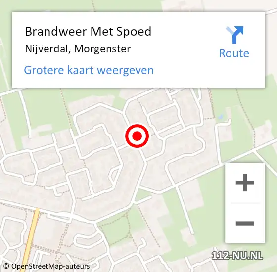 Locatie op kaart van de 112 melding: Brandweer Met Spoed Naar Nijverdal, Morgenster op 24 november 2024 23:49