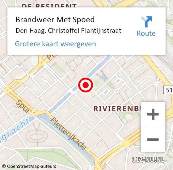 Locatie op kaart van de 112 melding: Brandweer Met Spoed Naar Den Haag, Christoffel Plantijnstraat op 25 november 2024 00:09