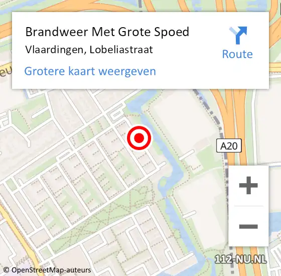 Locatie op kaart van de 112 melding: Brandweer Met Grote Spoed Naar Vlaardingen, Lobeliastraat op 25 november 2024 01:58