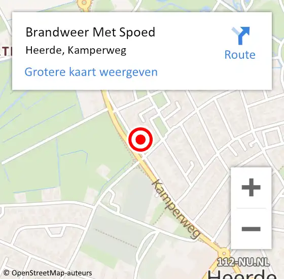 Locatie op kaart van de 112 melding: Brandweer Met Spoed Naar Heerde, Kamperweg op 25 november 2024 02:53