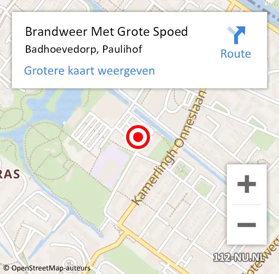 Locatie op kaart van de 112 melding: Brandweer Met Grote Spoed Naar Badhoevedorp, Paulihof op 25 november 2024 03:48