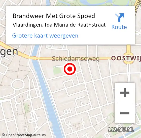 Locatie op kaart van de 112 melding: Brandweer Met Grote Spoed Naar Vlaardingen, Ida Maria de Raathstraat op 25 november 2024 03:54