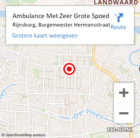 Locatie op kaart van de 112 melding: Ambulance Met Zeer Grote Spoed Naar Rijnsburg, Burgemeester Hermansstraat op 25 november 2024 04:27