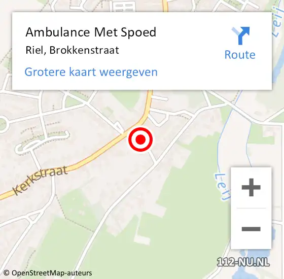 Locatie op kaart van de 112 melding: Ambulance Met Spoed Naar Riel, Brokkenstraat op 28 oktober 2014 06:55